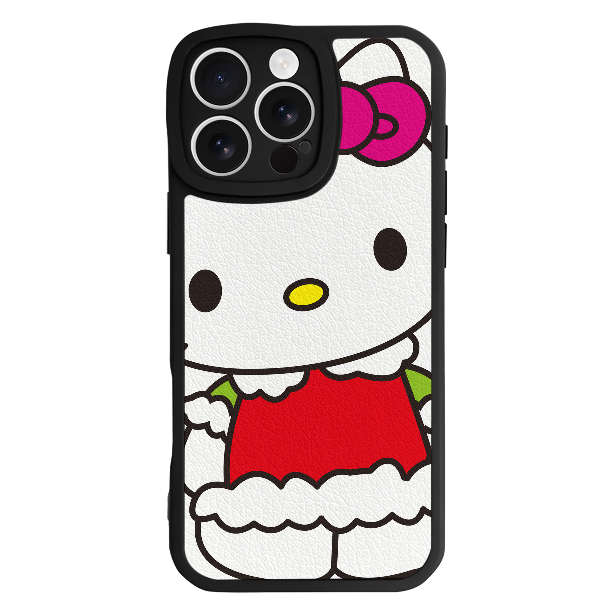 （画像用） Hello Kitty ハローキティ 【iPhone 16シリーズ対応】シリコンスマホケース（レザー調） 材質：シリコン
